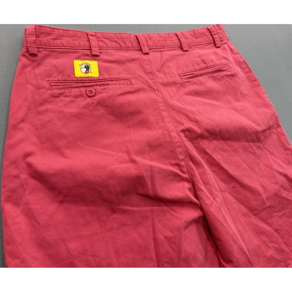 Vintage Y2K Duck Head Pleated Chino Shorts Nantucket Red 100% Cotton | Men's 34